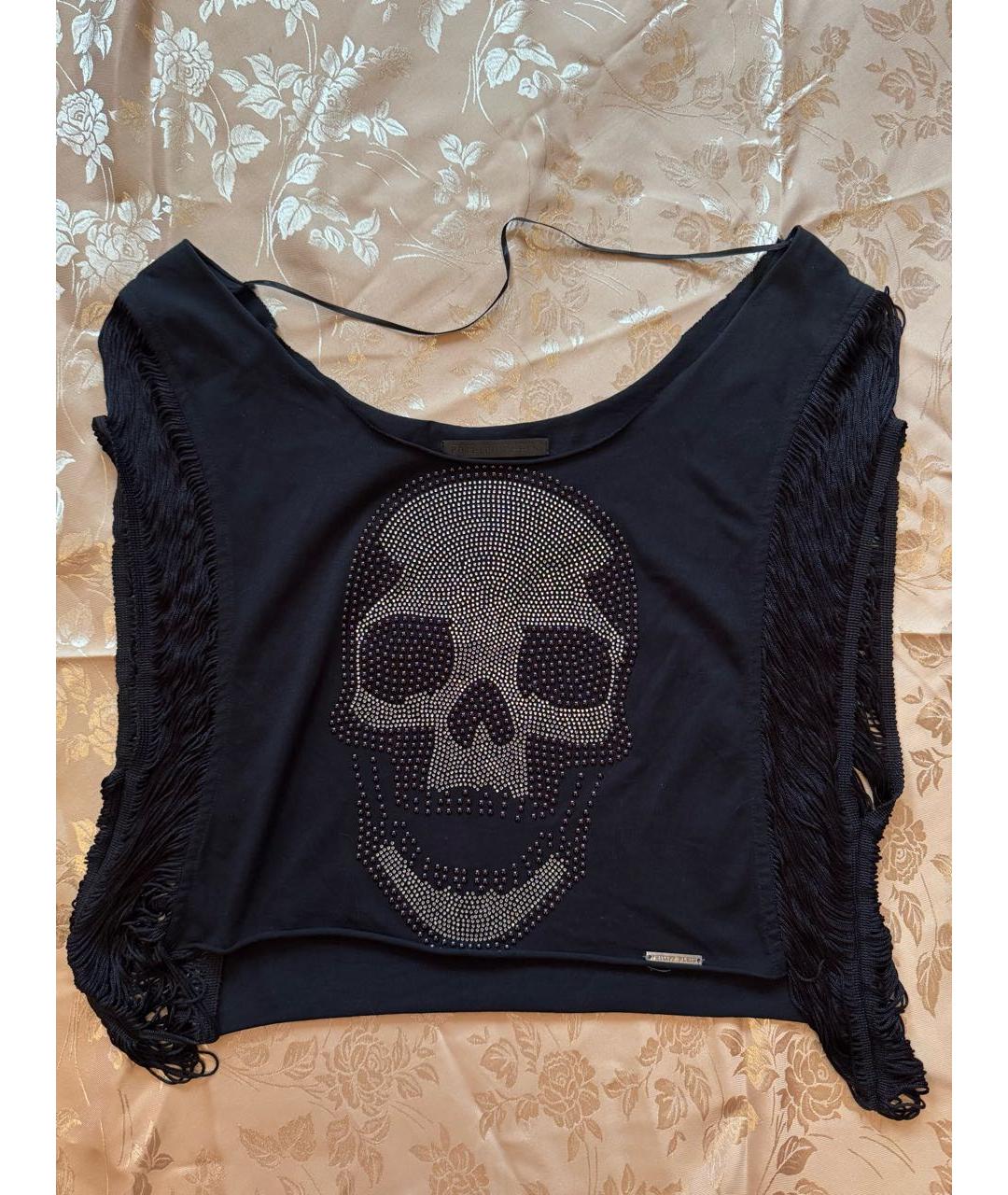 PHILIPP PLEIN Черная хлопковая майка, фото 5
