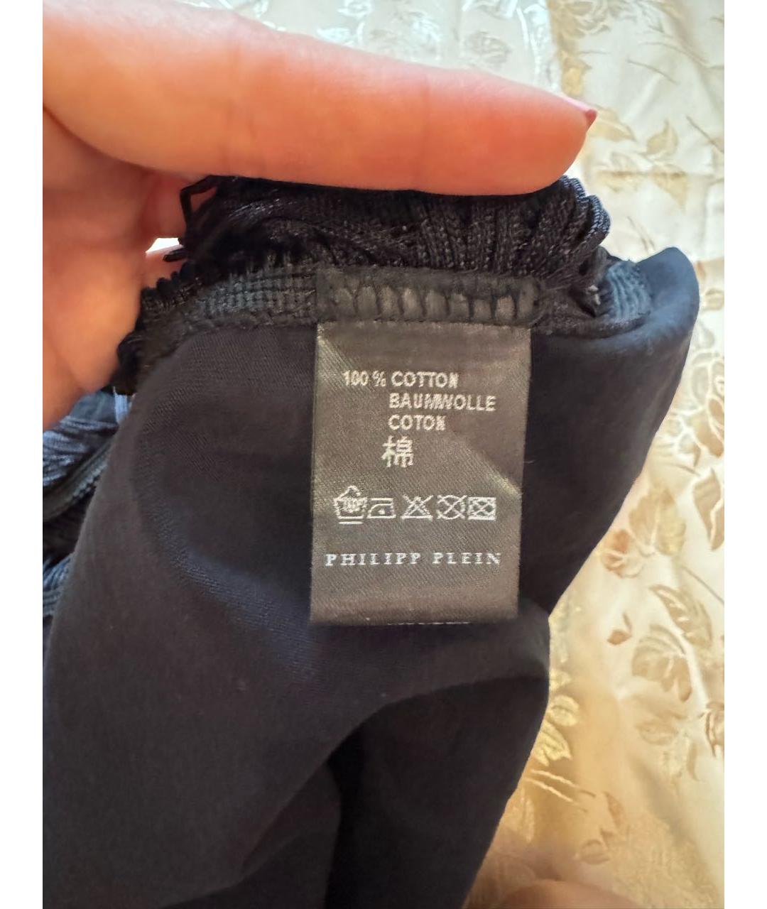 PHILIPP PLEIN Черная хлопковая майка, фото 3