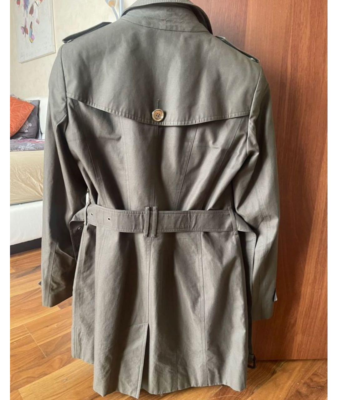 BURBERRY Хаки хлопковое пальто, фото 2