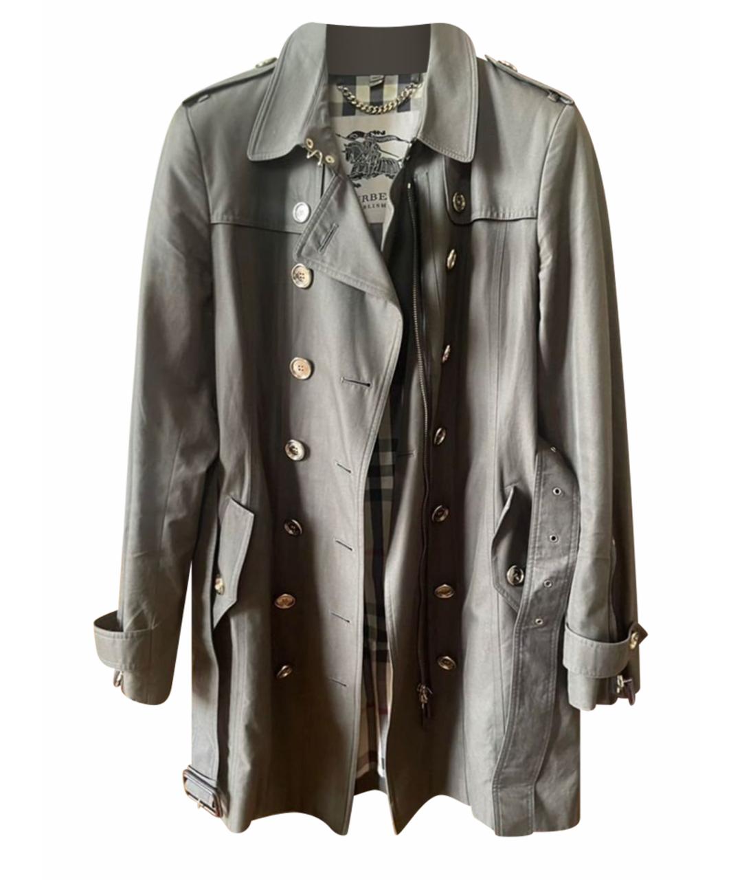 BURBERRY Хаки хлопковое пальто, фото 1