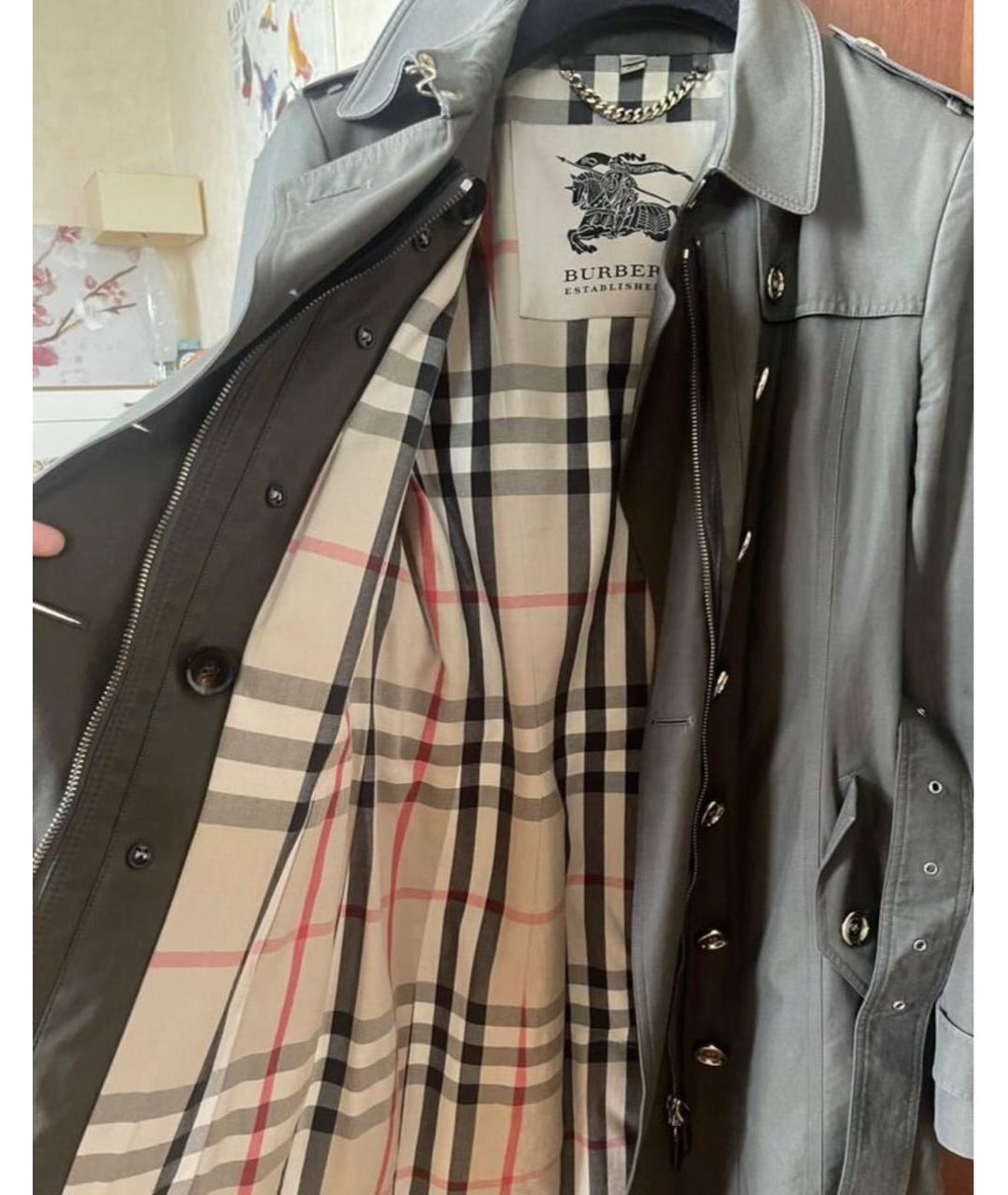 BURBERRY Хаки хлопковое пальто, фото 3