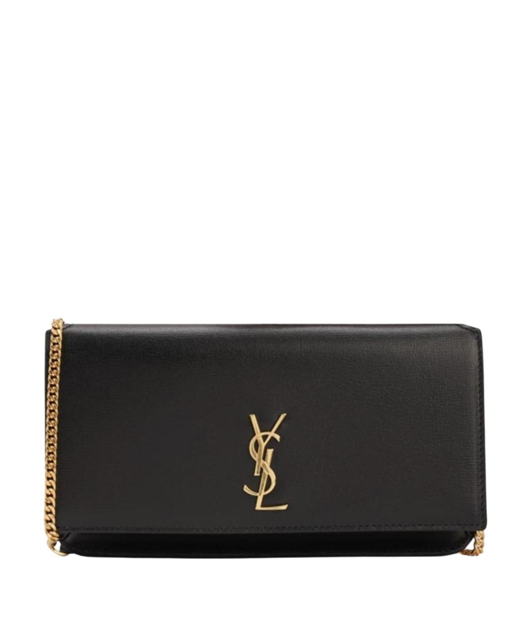 SAINT LAURENT Черная кожаная сумка через плечо, фото 1