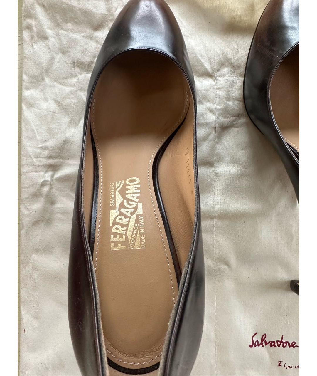 FERRAGAMO Коричневые кожаные туфли, фото 3