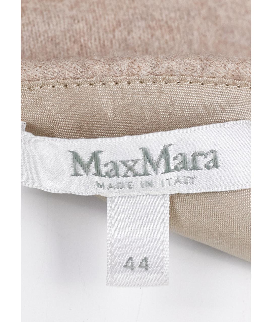 MAX MARA Бежевое шерстяное коктейльное платье, фото 3