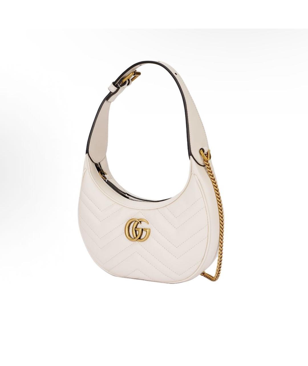 GUCCI Белая кожаная сумка с короткими ручками, фото 2