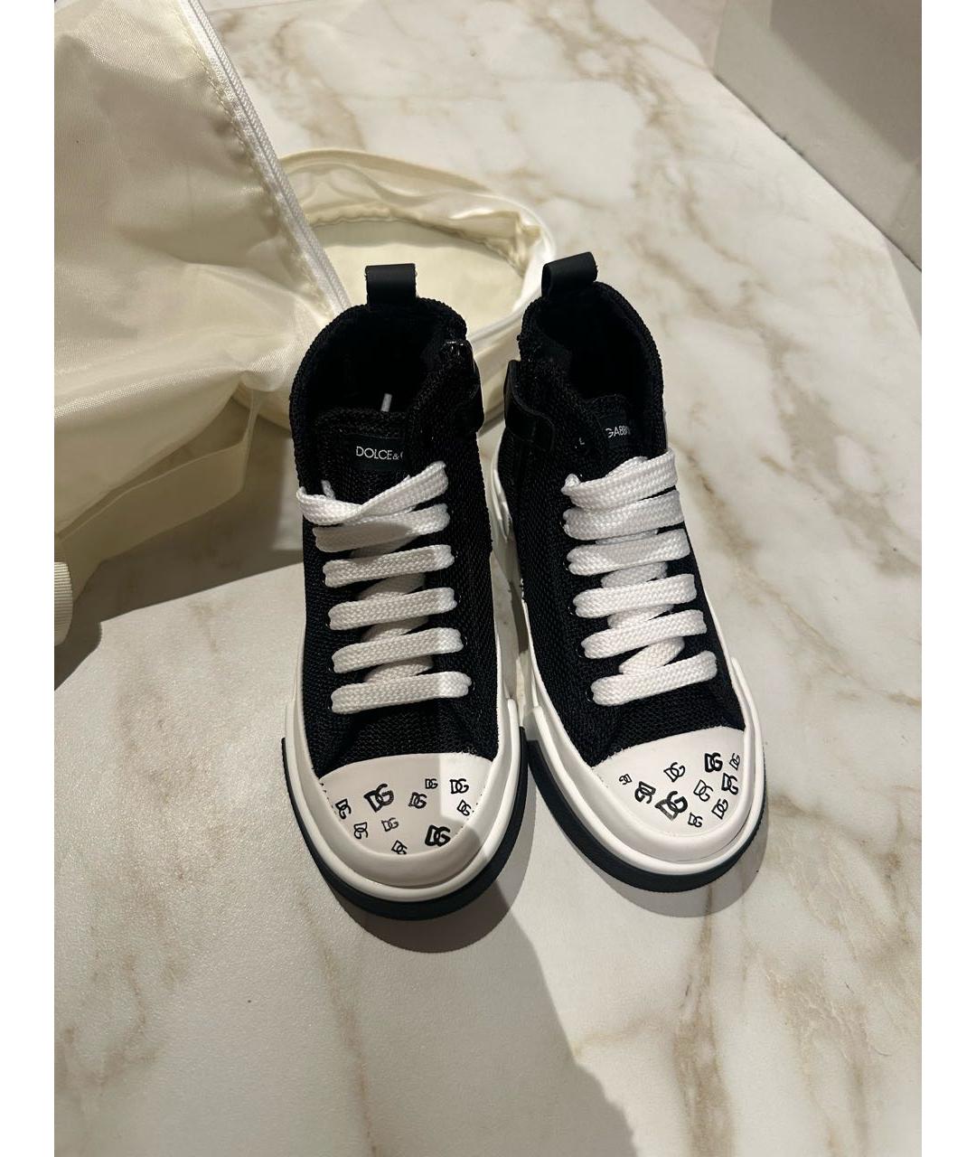 DOLCE & GABBANA KIDS Черные кеды, фото 2