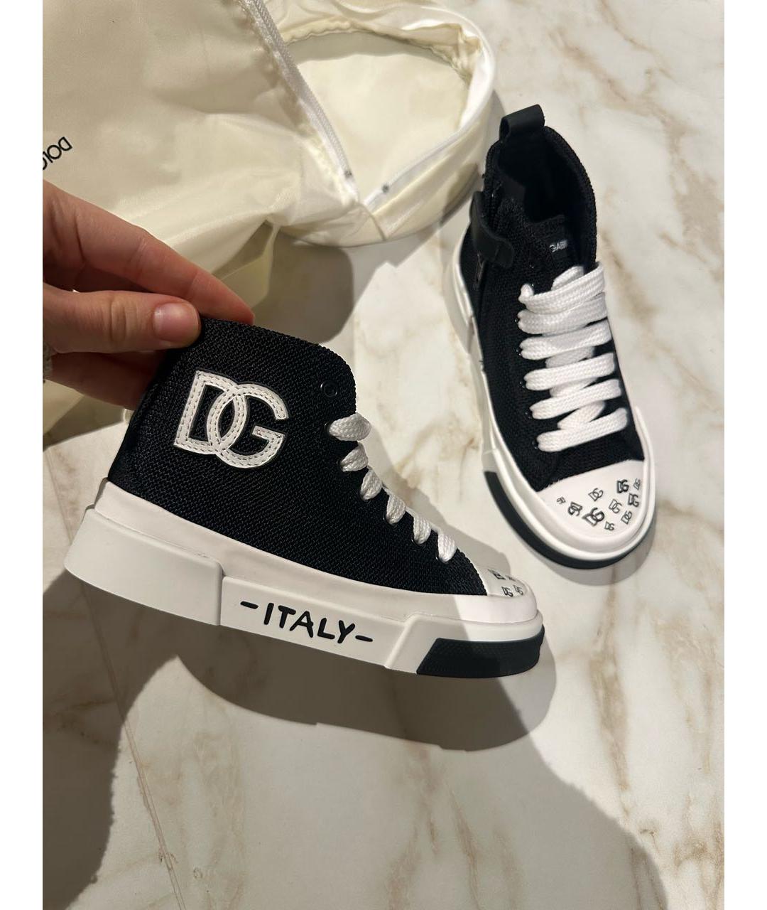 DOLCE & GABBANA KIDS Черные кеды, фото 3