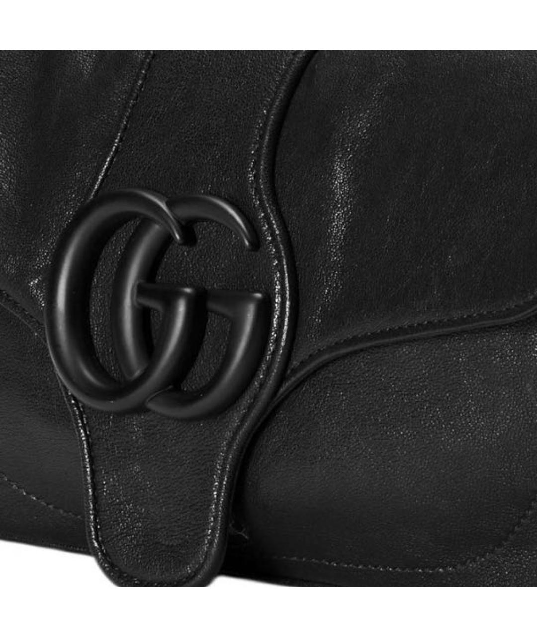 GUCCI Черная кожаная сумка с короткими ручками, фото 8