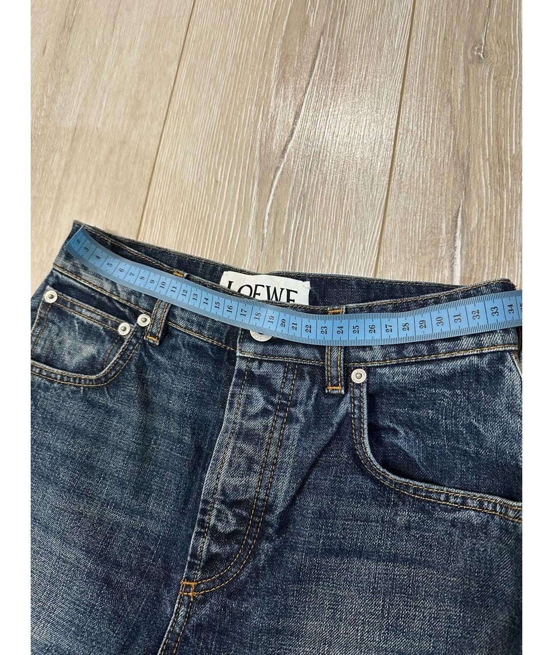 LOEWE Темно-синие хлопковые джинсы клеш, фото 8