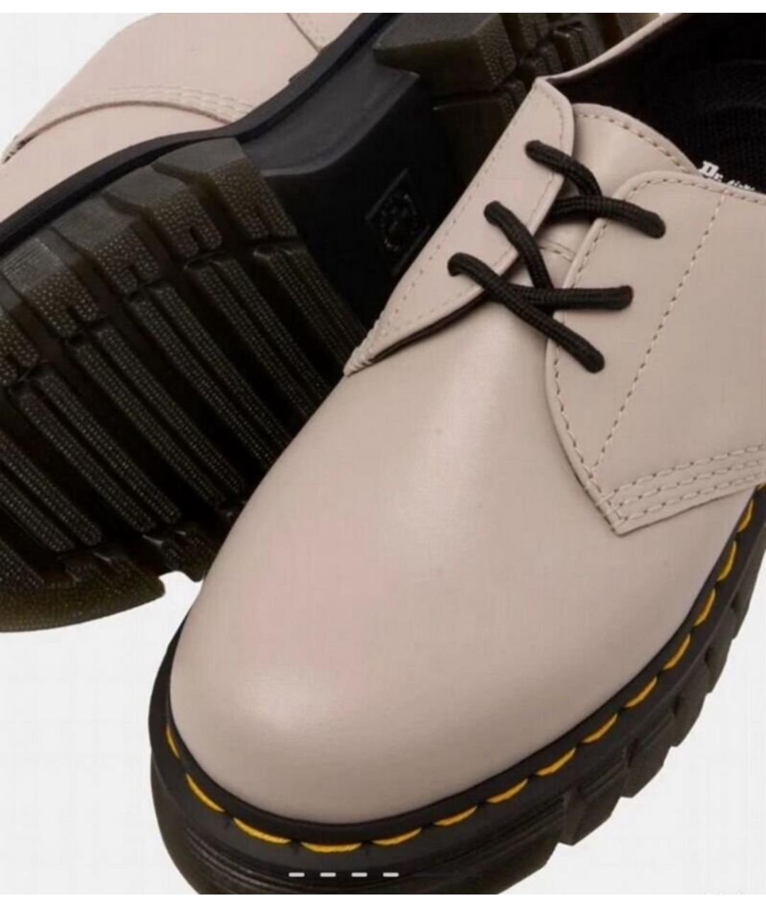 DR. MARTENS Бежевые кожаные низкие ботинки, фото 5