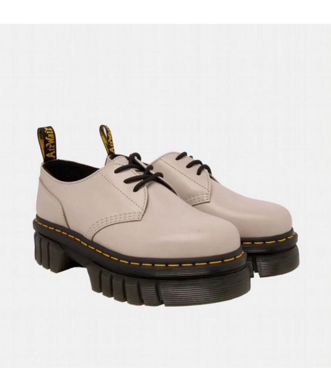 DR. MARTENS Бежевые кожаные низкие ботинки, фото 2