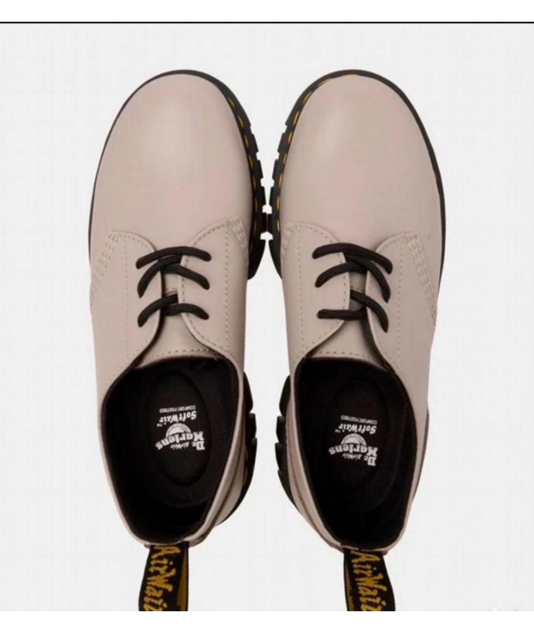 DR. MARTENS Бежевые кожаные низкие ботинки, фото 3