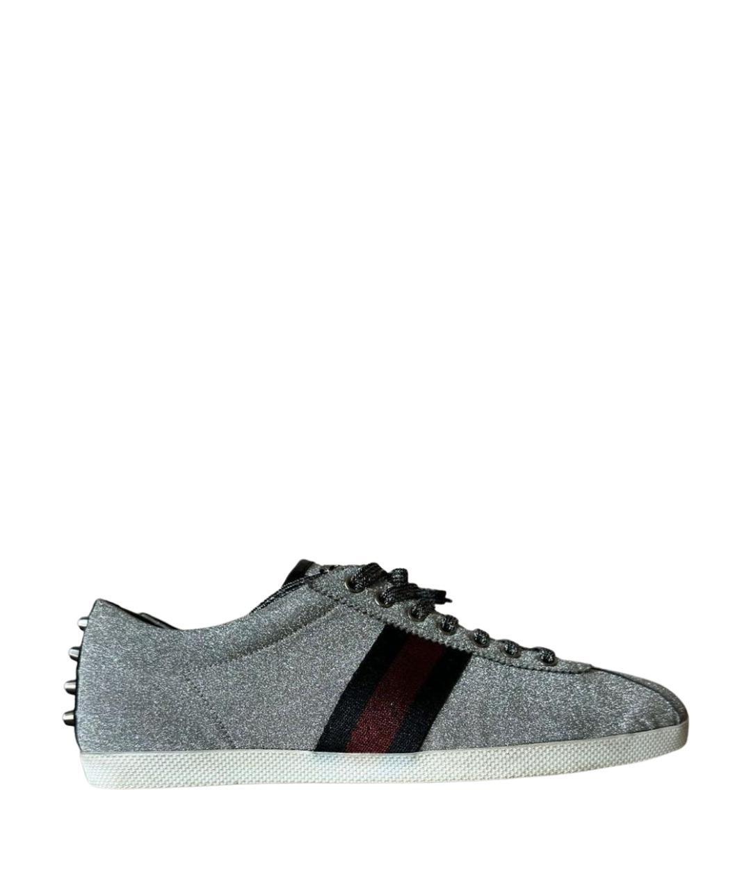 GUCCI Серебряные низкие кроссовки / кеды, фото 1