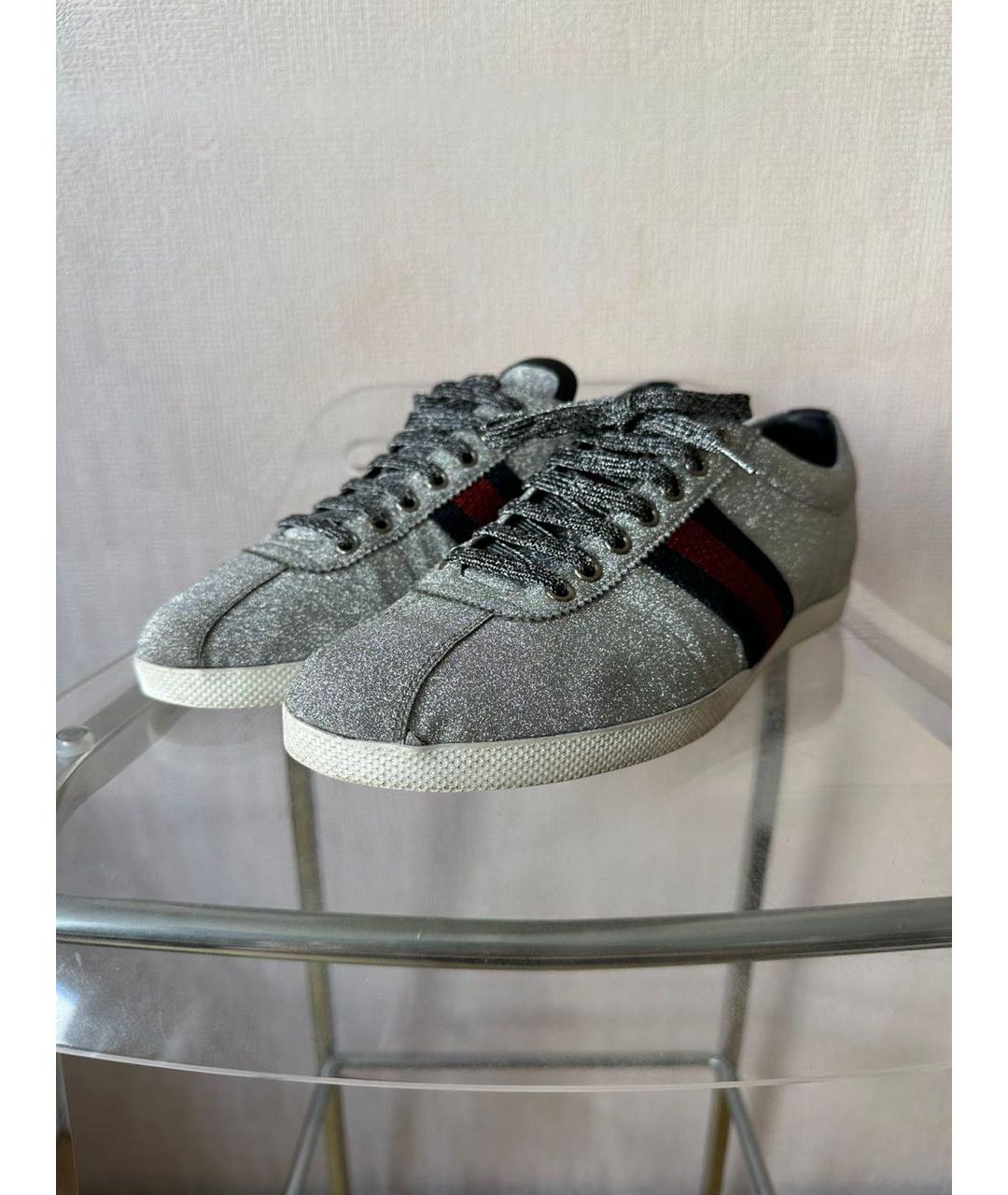 GUCCI Серебряные низкие кроссовки / кеды, фото 5