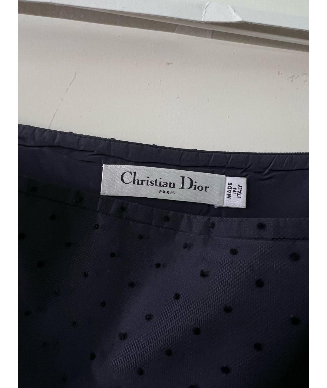 CHRISTIAN DIOR Черная полиамидовая юбка миди, фото 3