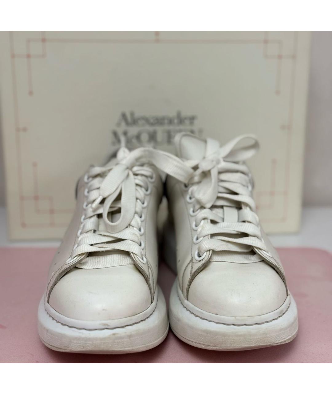 ALEXANDER MCQUEEN Белые кожаные кеды, фото 2