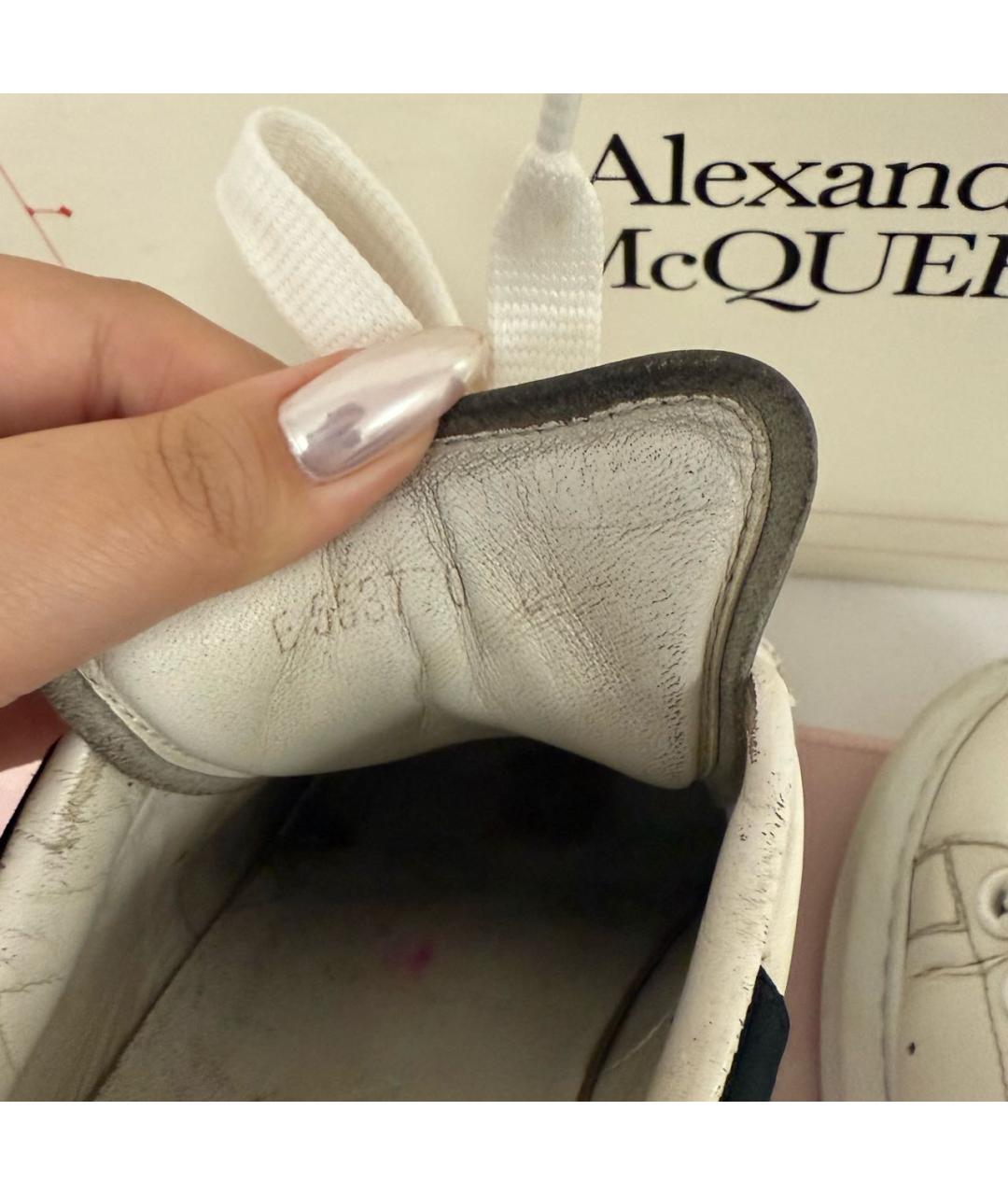 ALEXANDER MCQUEEN Белые кожаные кеды, фото 6