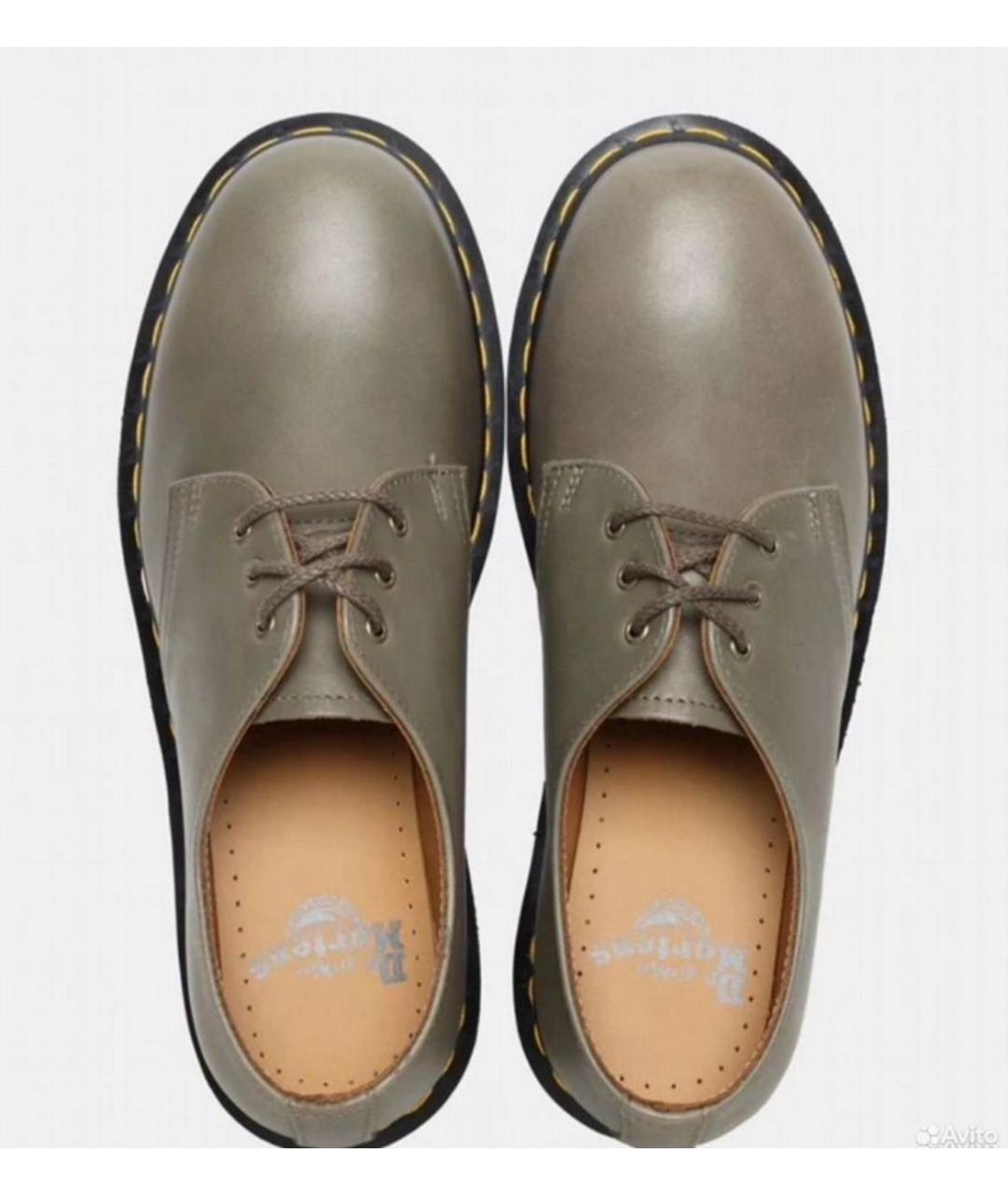 DR. MARTENS Серые кожаные низкие ботинки, фото 2