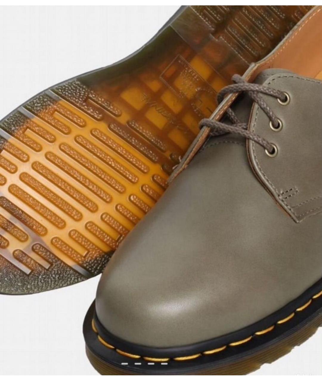 DR. MARTENS Серые кожаные низкие ботинки, фото 5