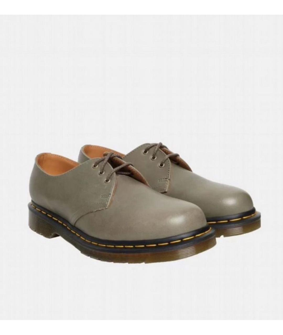 DR. MARTENS Серые кожаные низкие ботинки, фото 3