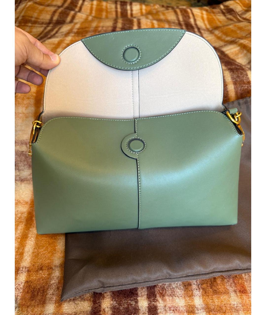 TOD'S Зеленая кожаная сумка через плечо, фото 5