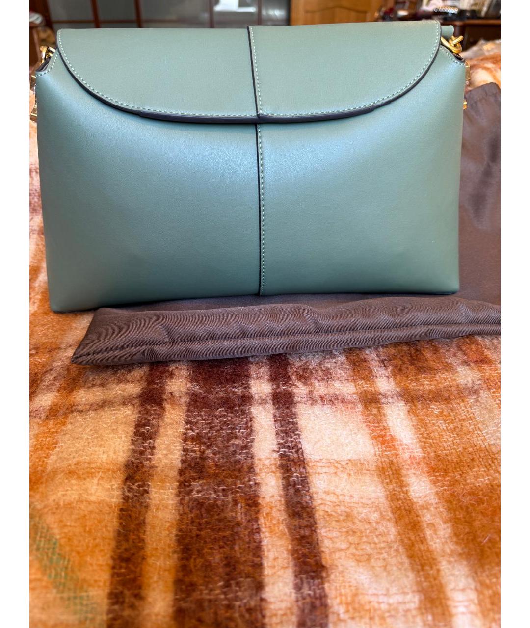 TOD'S Зеленая кожаная сумка через плечо, фото 10