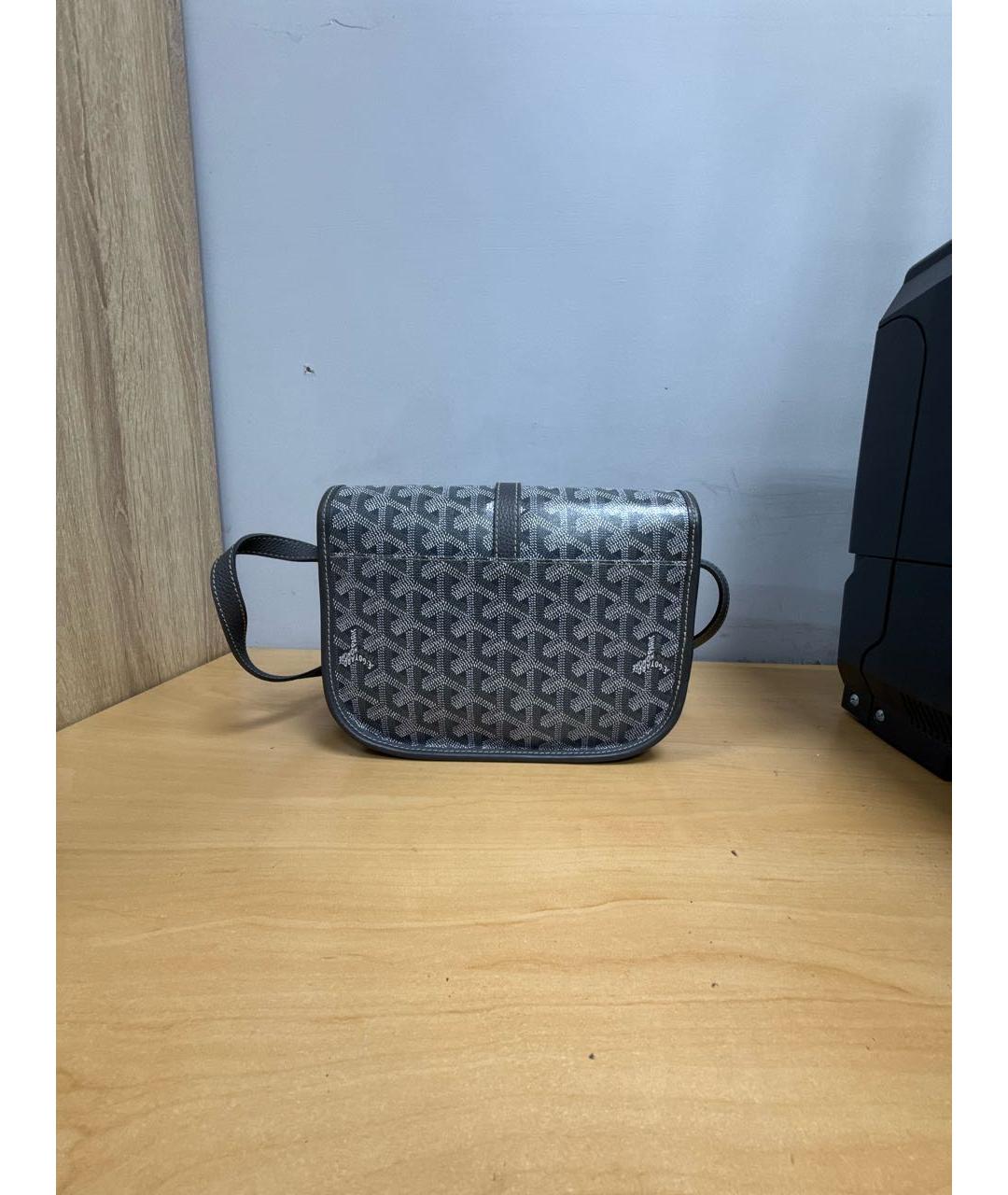 GOYARD Серая кожаная сумка на плечо, фото 3