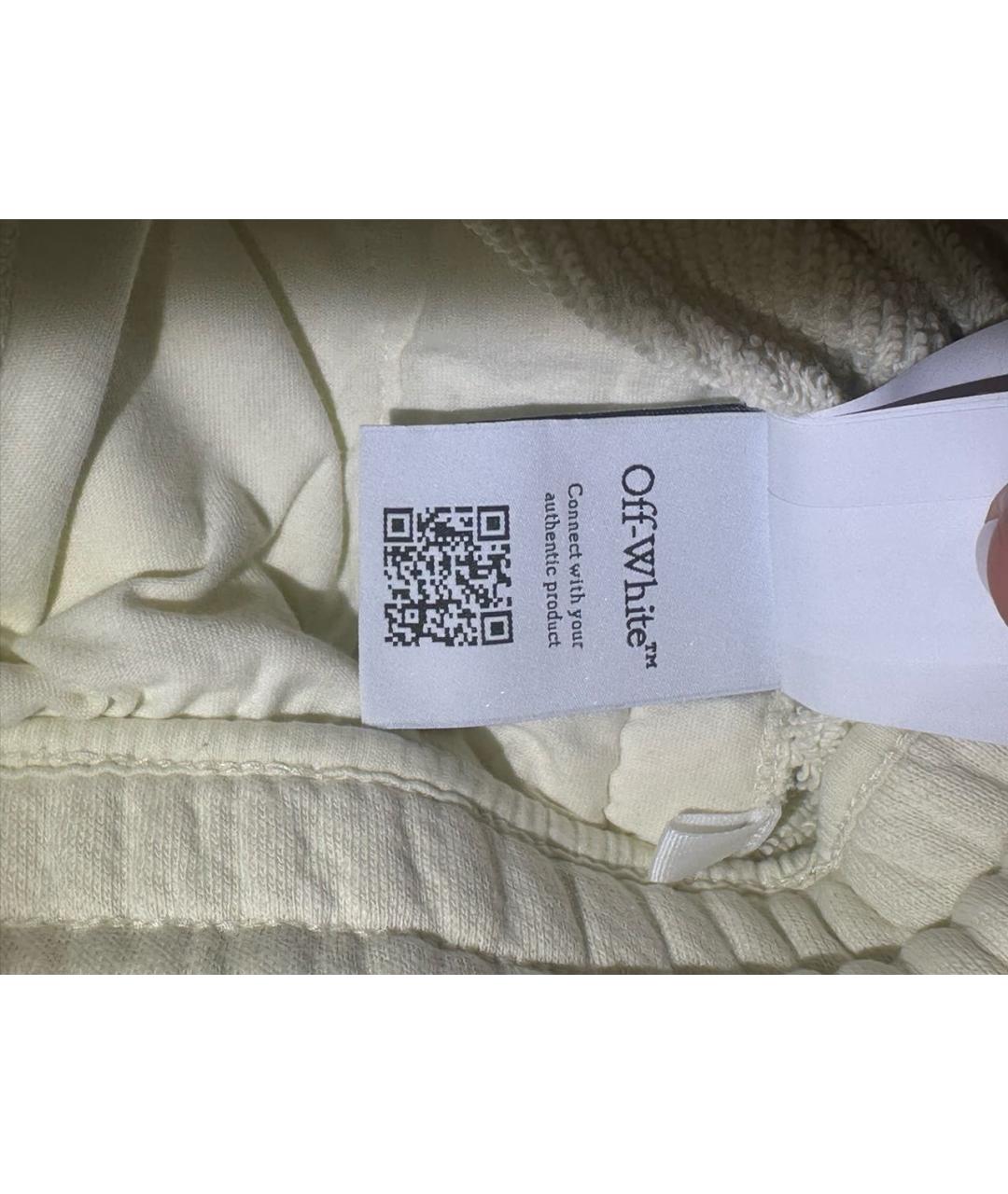 OFF-WHITE Бежевые хлопковые спортивные брюки и шорты, фото 3