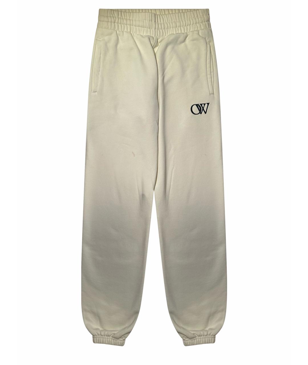 OFF-WHITE Бежевые хлопковые спортивные брюки и шорты, фото 1