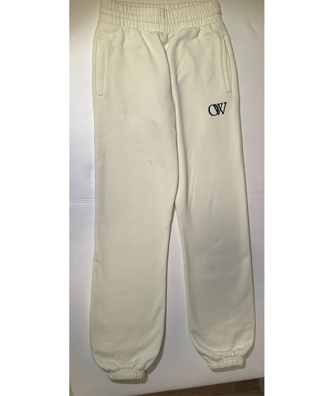 OFF-WHITE Бежевые хлопковые спортивные брюки и шорты, фото 7
