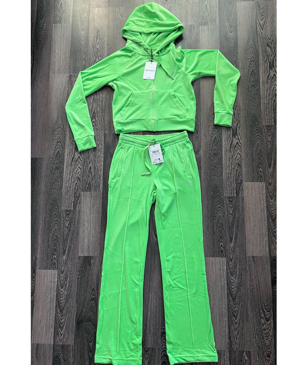 JUICY COUTURE Салатовый велюровый костюм с брюками, фото 9