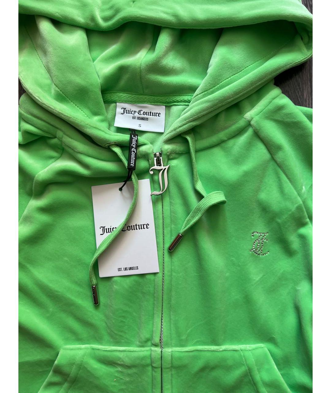 JUICY COUTURE Салатовый велюровый костюм с брюками, фото 3