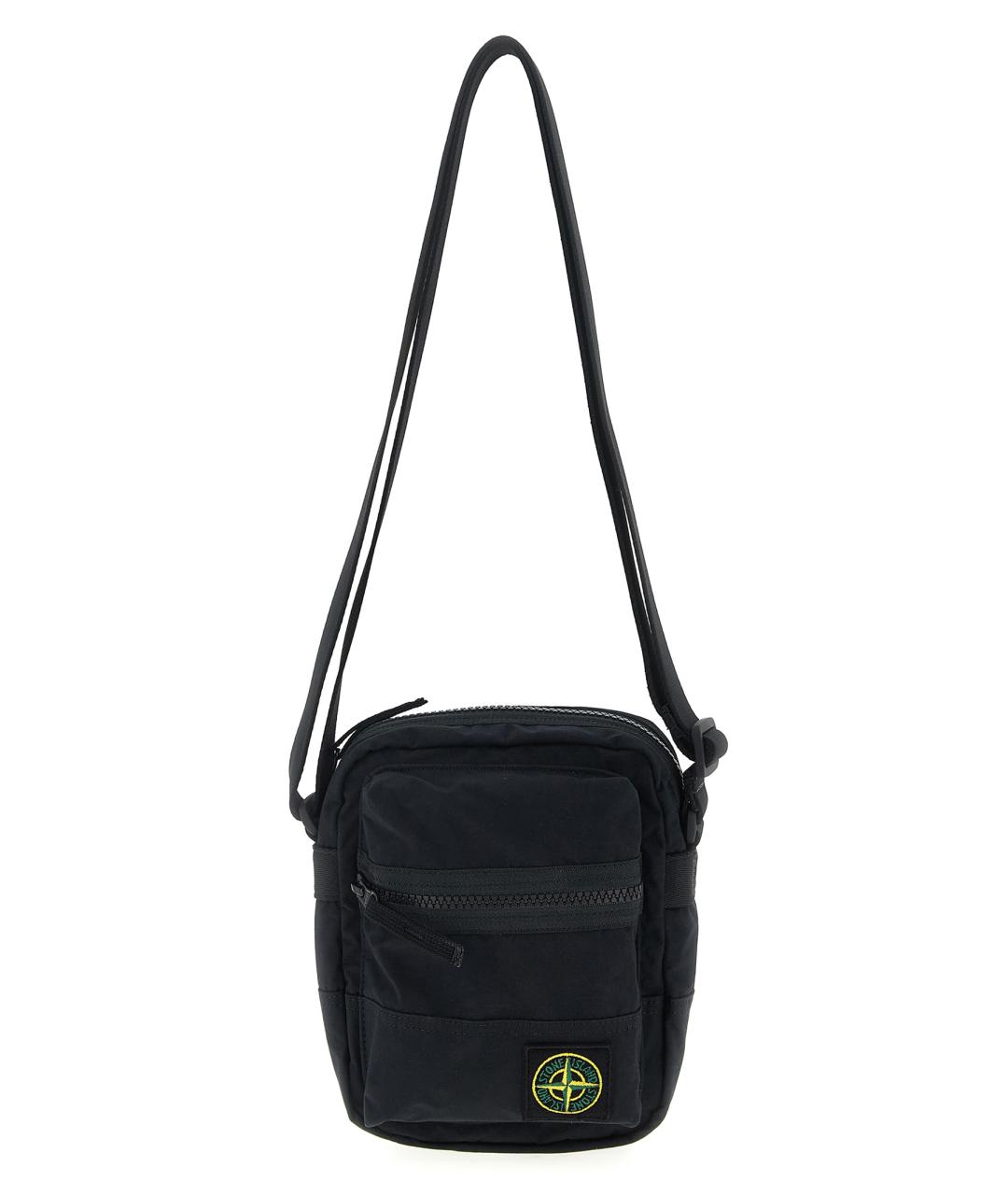 STONE ISLAND Черная тканевая сумка на плечо, фото 1