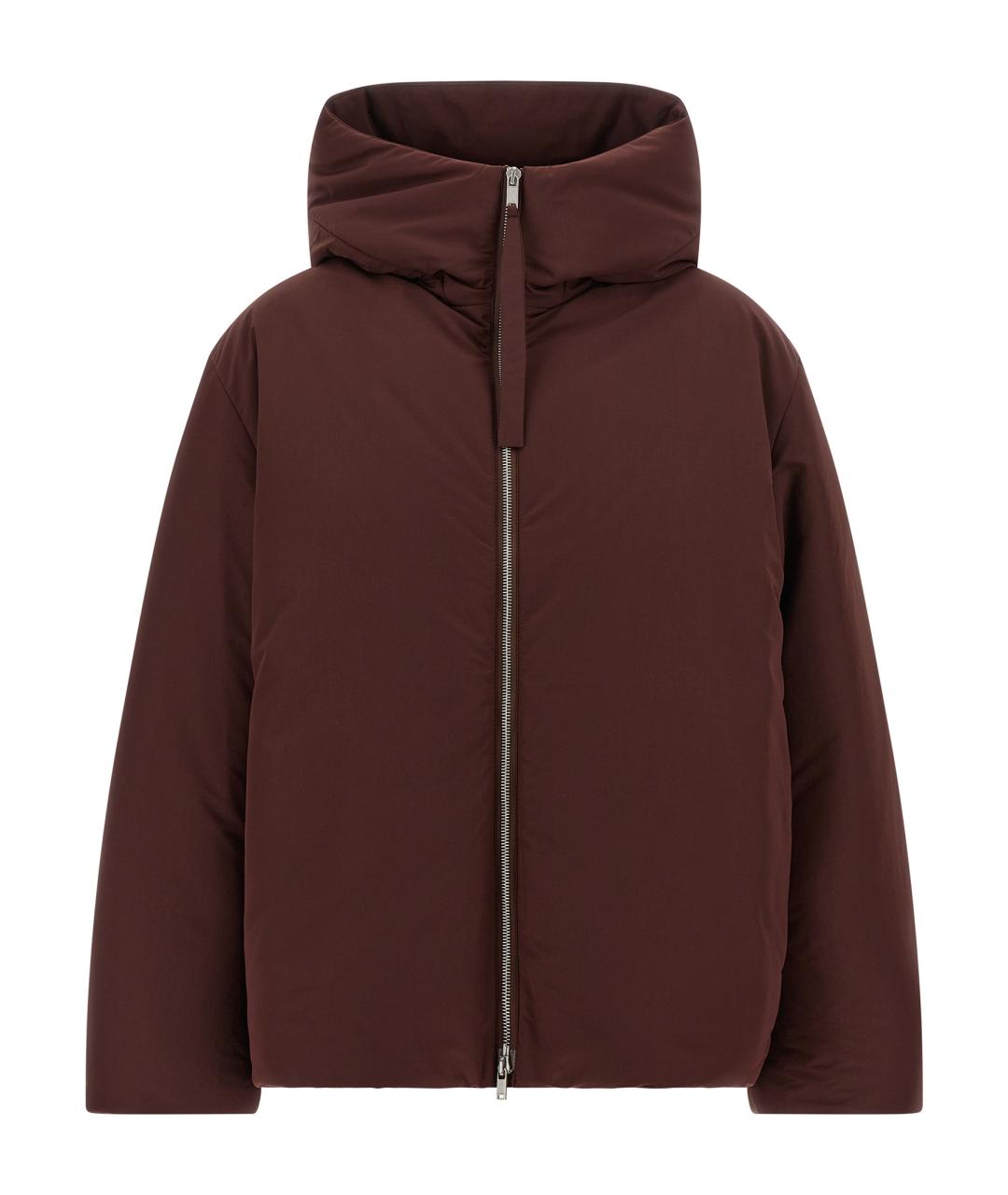 JIL SANDER Бордовый полиэстеровый пуховик, фото 1