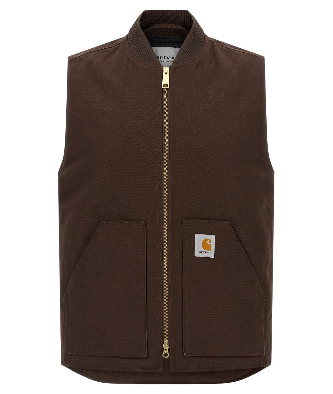 CARHARTT WIP Коричневый хлопковый жилет, фото 1