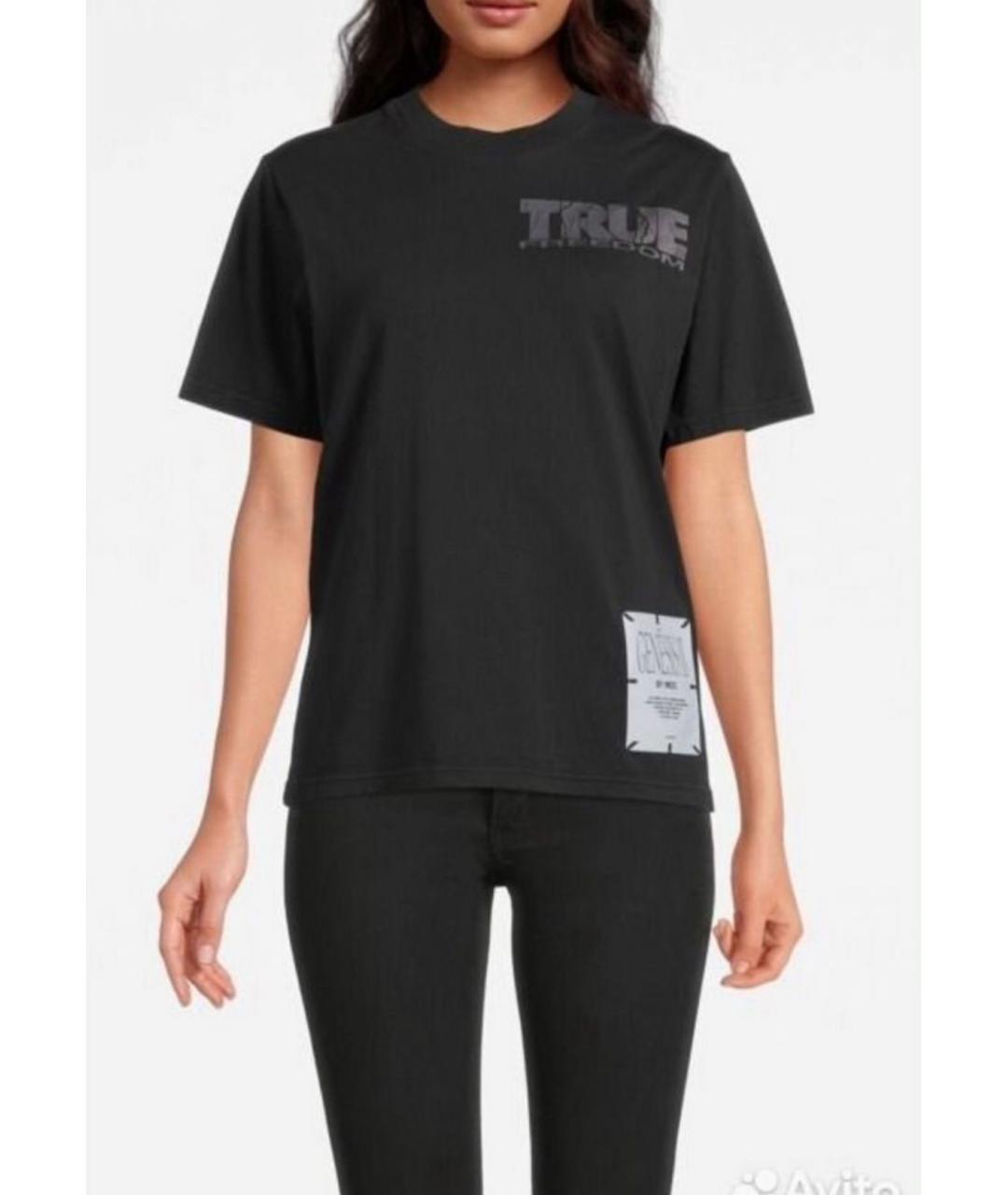MCQ ALEXANDER MCQUEEN Черная хлопковая футболка, фото 2