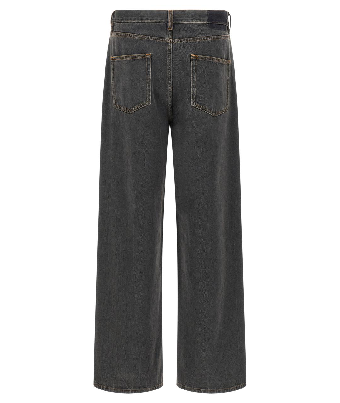 GOLDEN GOOSE DELUXE BRAND Серые хлопковые прямые джинсы, фото 2