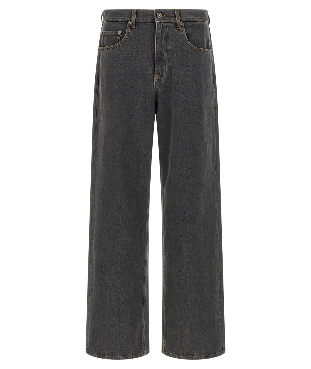 GOLDEN GOOSE DELUXE BRAND Серые хлопковые прямые джинсы, фото 1