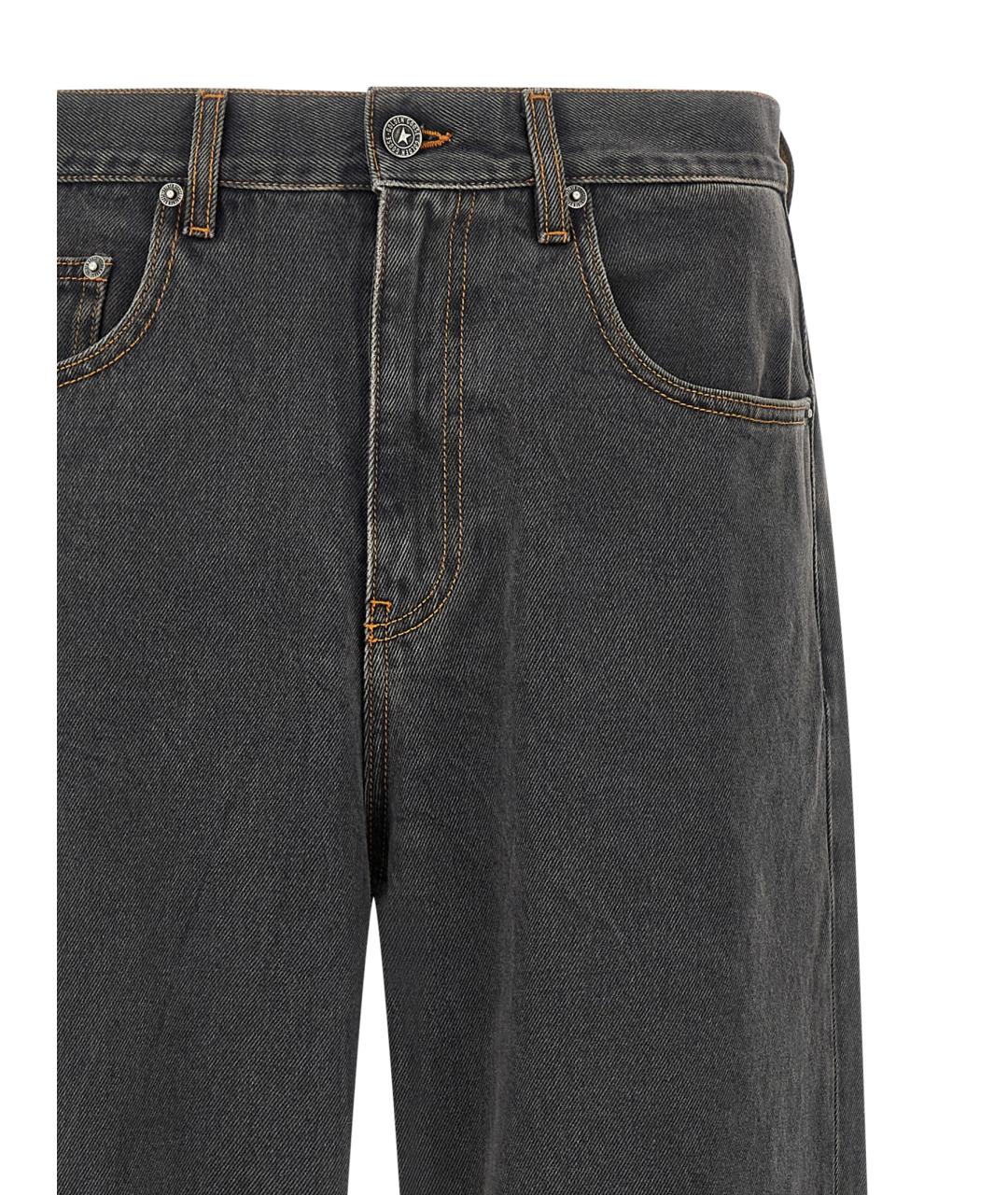GOLDEN GOOSE DELUXE BRAND Серые хлопковые прямые джинсы, фото 3