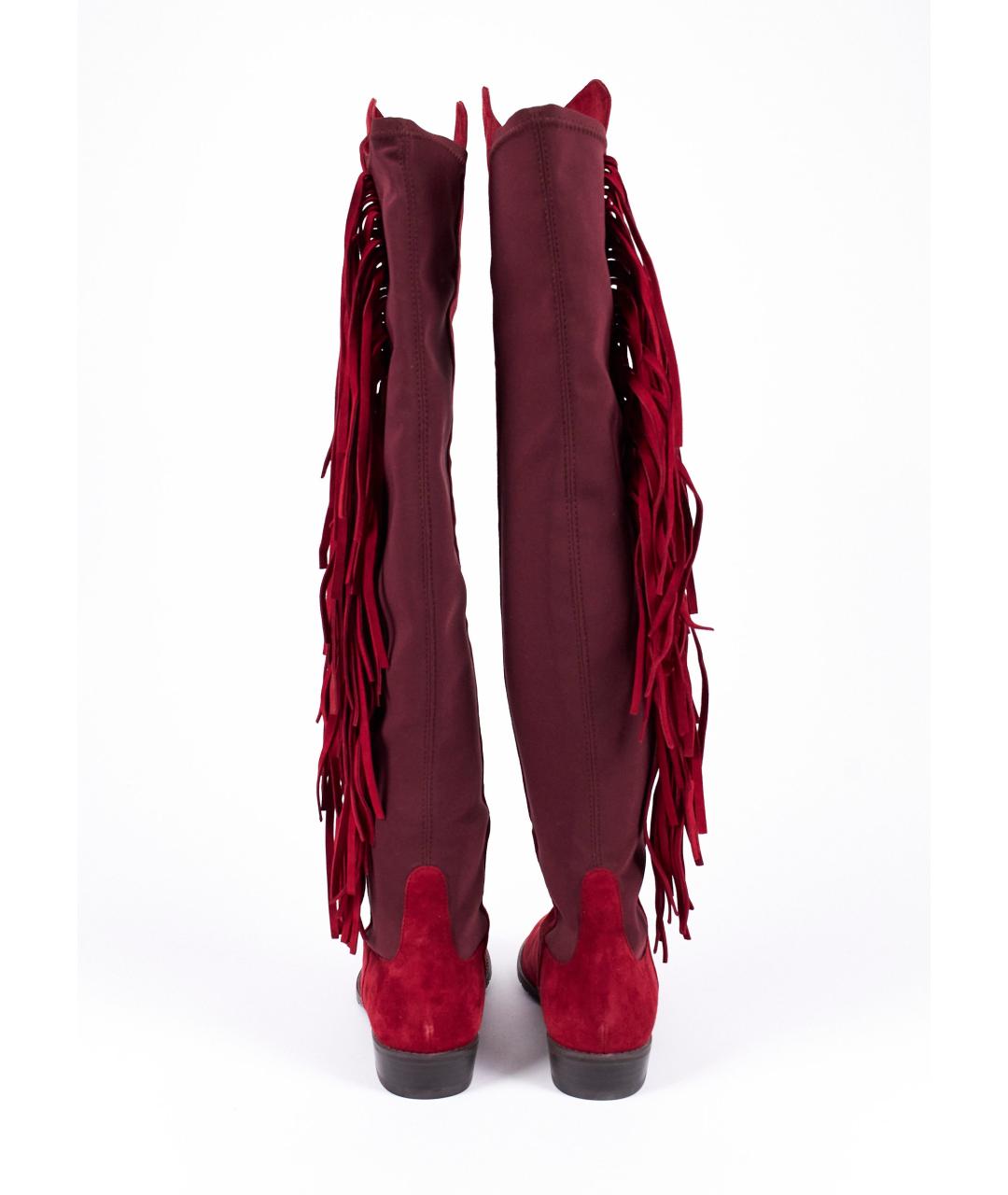 STUART WEITZMAN Бордовые замшевые сапоги, фото 4