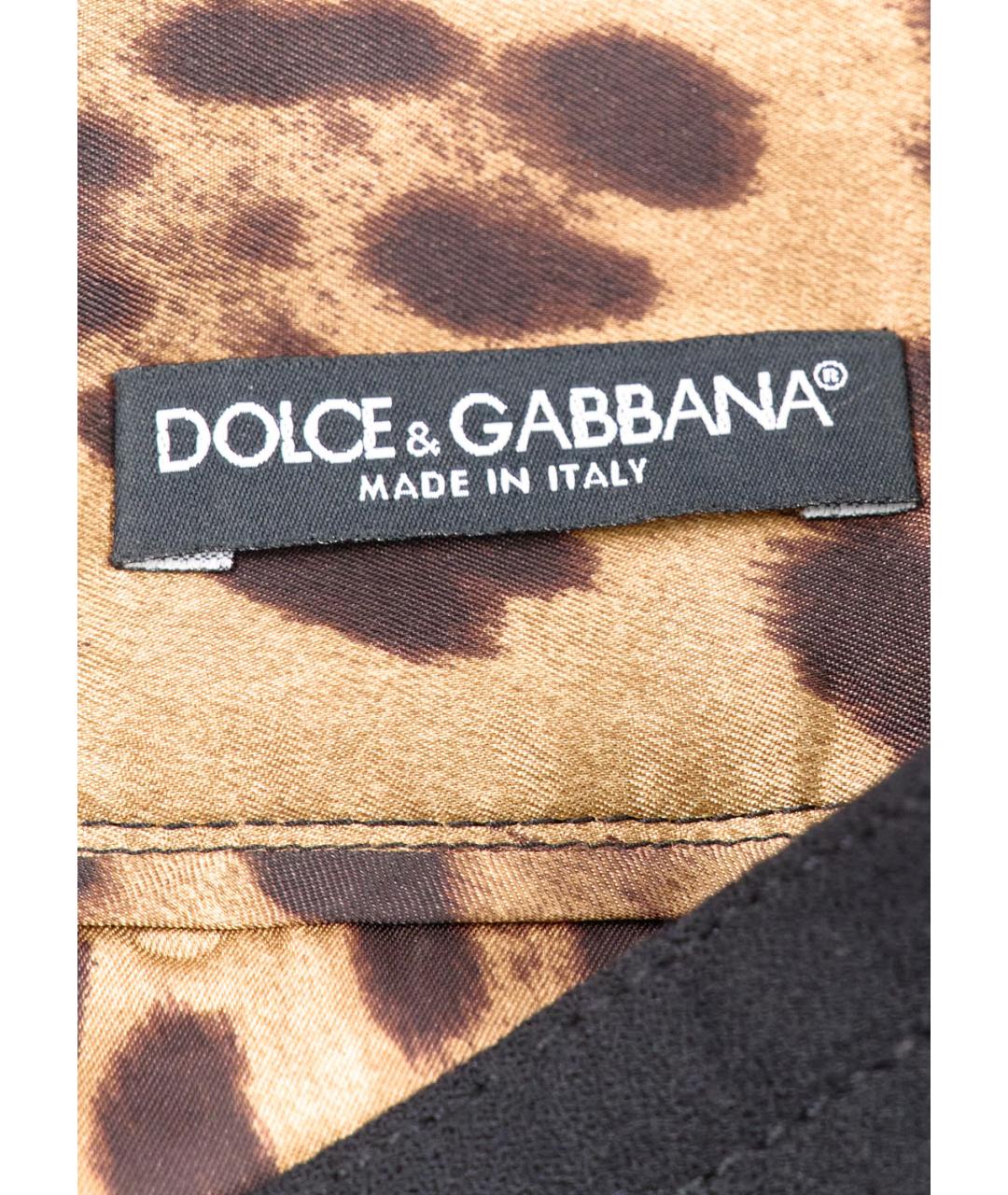 DOLCE&GABBANA Черная шерстяная юбка миди, фото 3