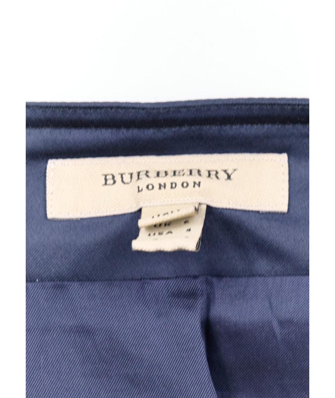 BURBERRY Синяя ацетатная юбка миди, фото 4