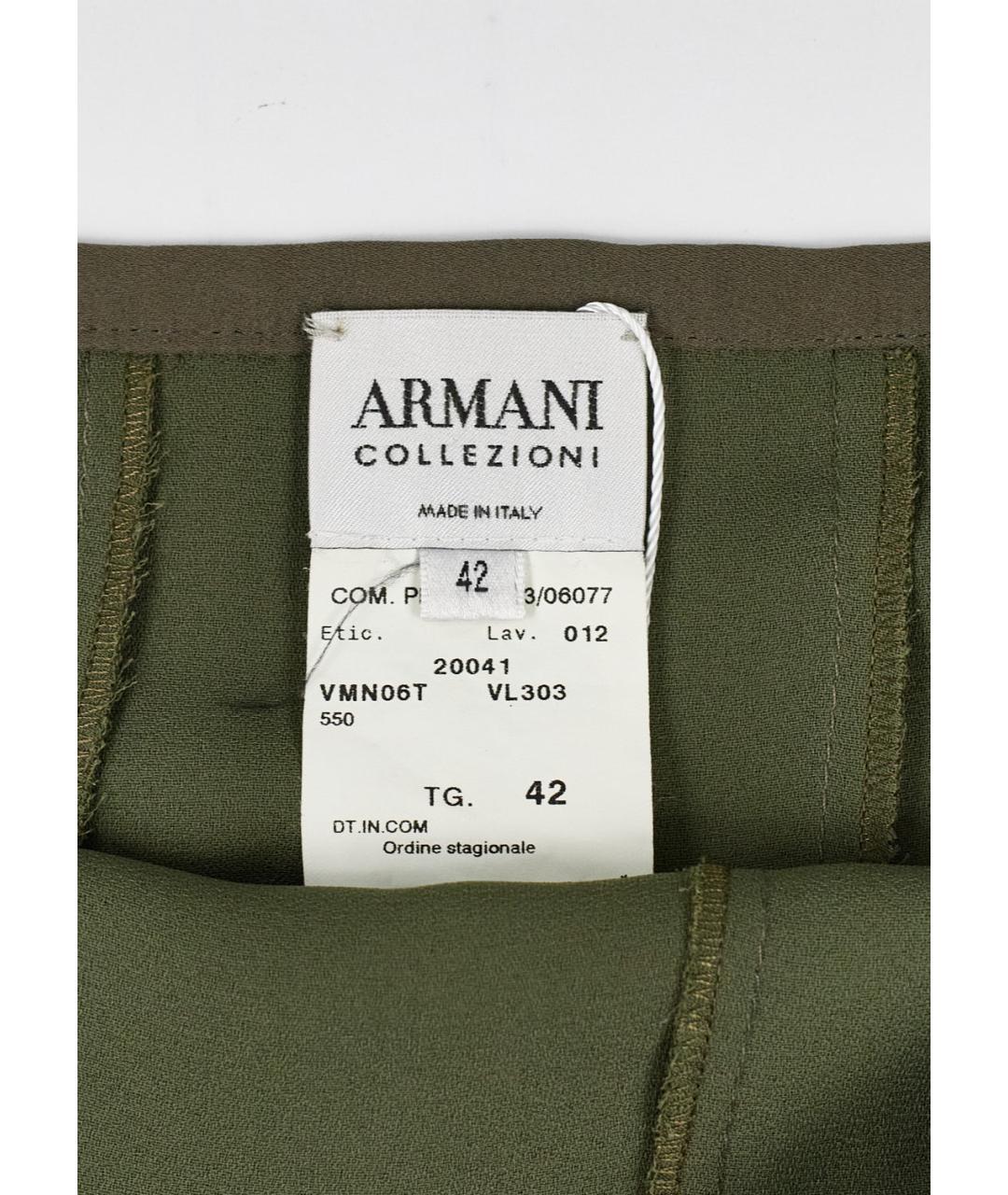 ARMANI COLLEZIONI Хаки шелковая юбка миди, фото 4