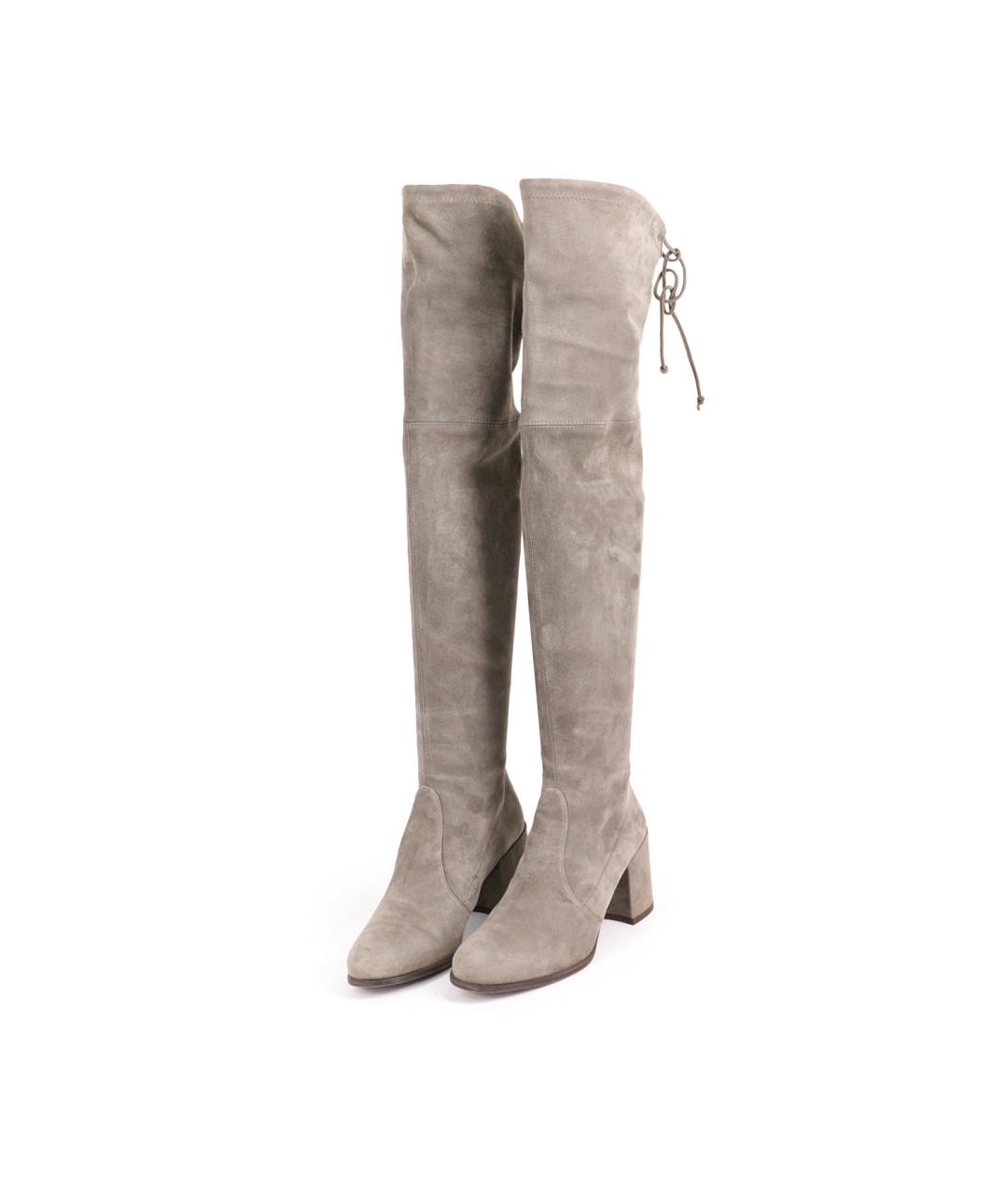 STUART WEITZMAN Серые замшевые сапоги, фото 3
