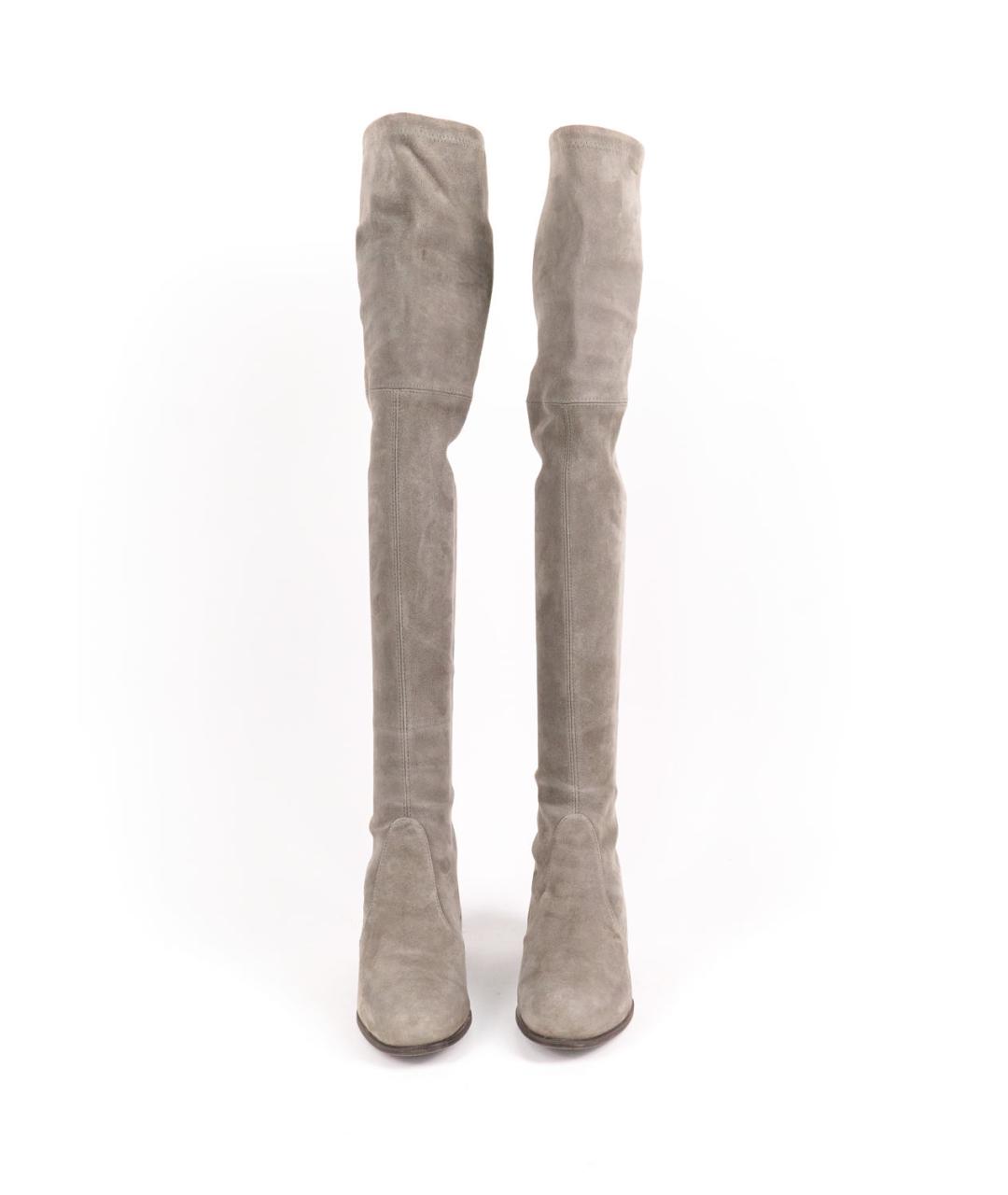 STUART WEITZMAN Серые замшевые сапоги, фото 2