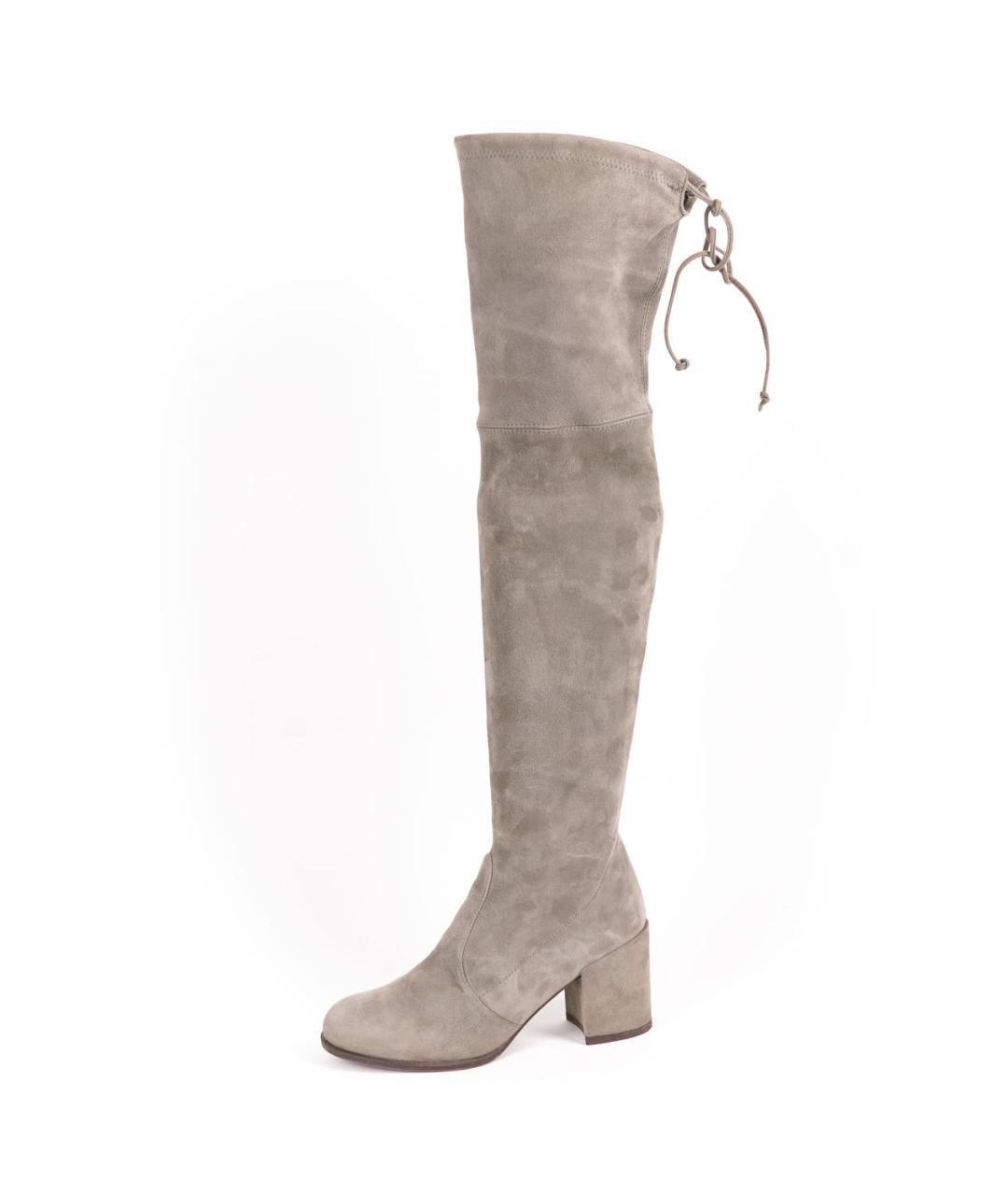 STUART WEITZMAN Серые замшевые сапоги, фото 6