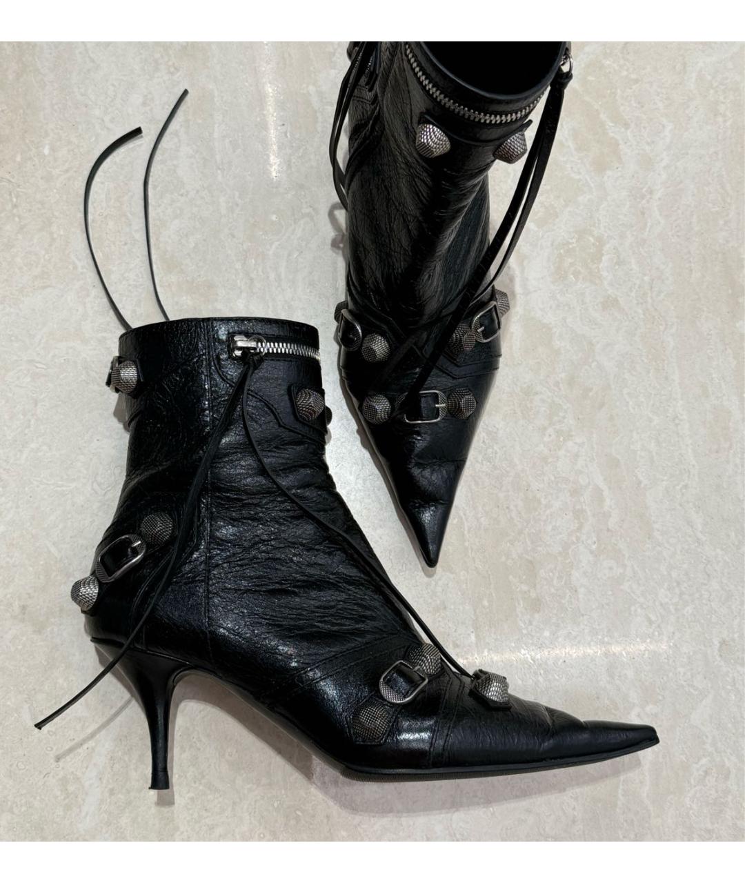 BALENCIAGA Черные кожаные ботильоны, фото 7