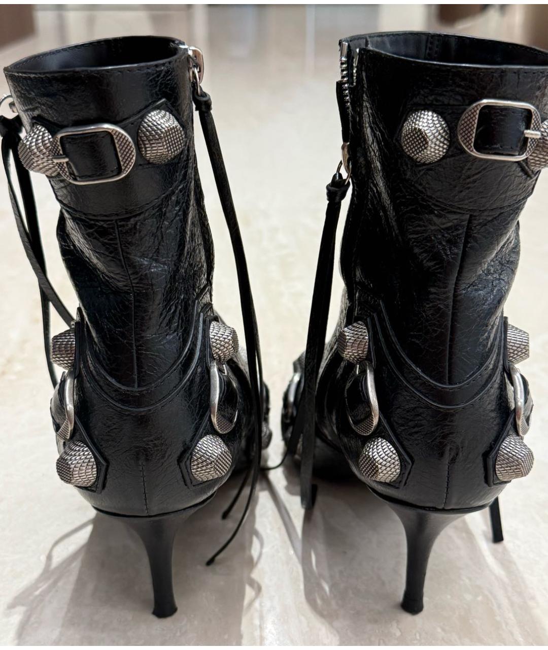 BALENCIAGA Черные кожаные ботильоны, фото 4