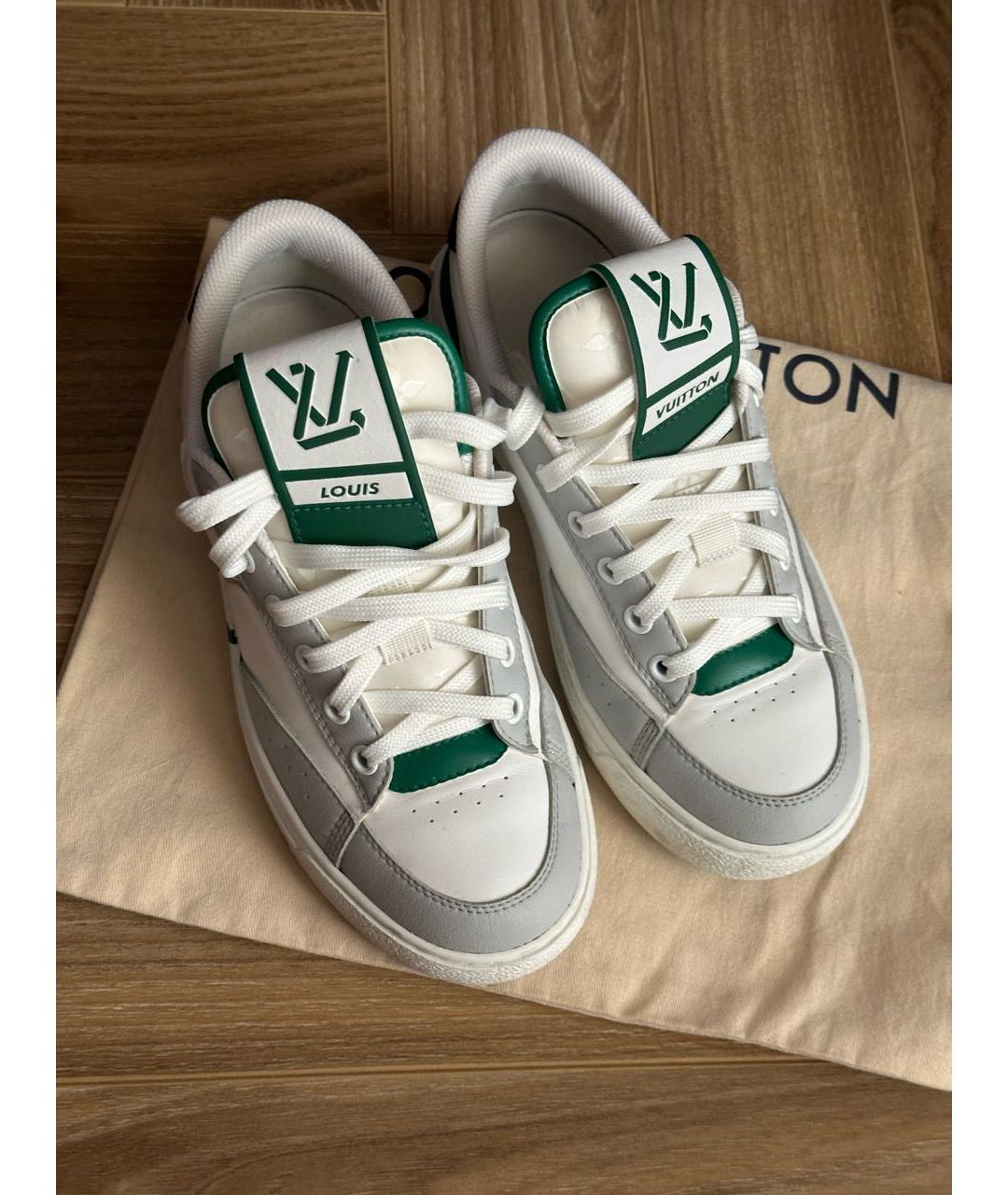 LOUIS VUITTON Белые кожаные кеды, фото 2