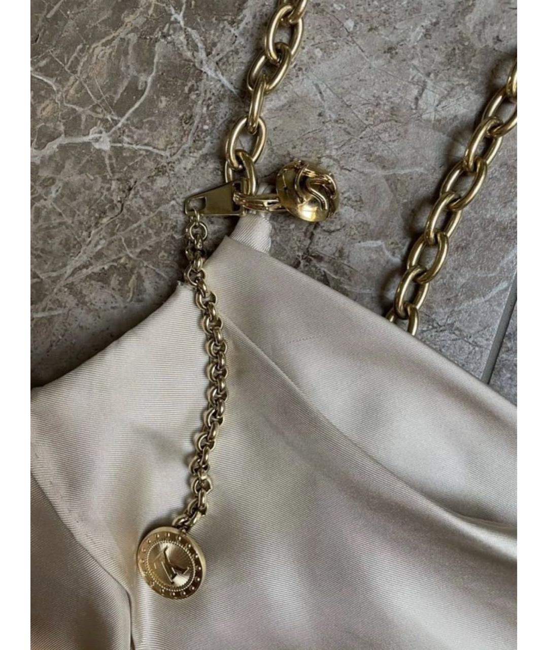 LOUIS VUITTON Золотая шелковая майка, фото 6